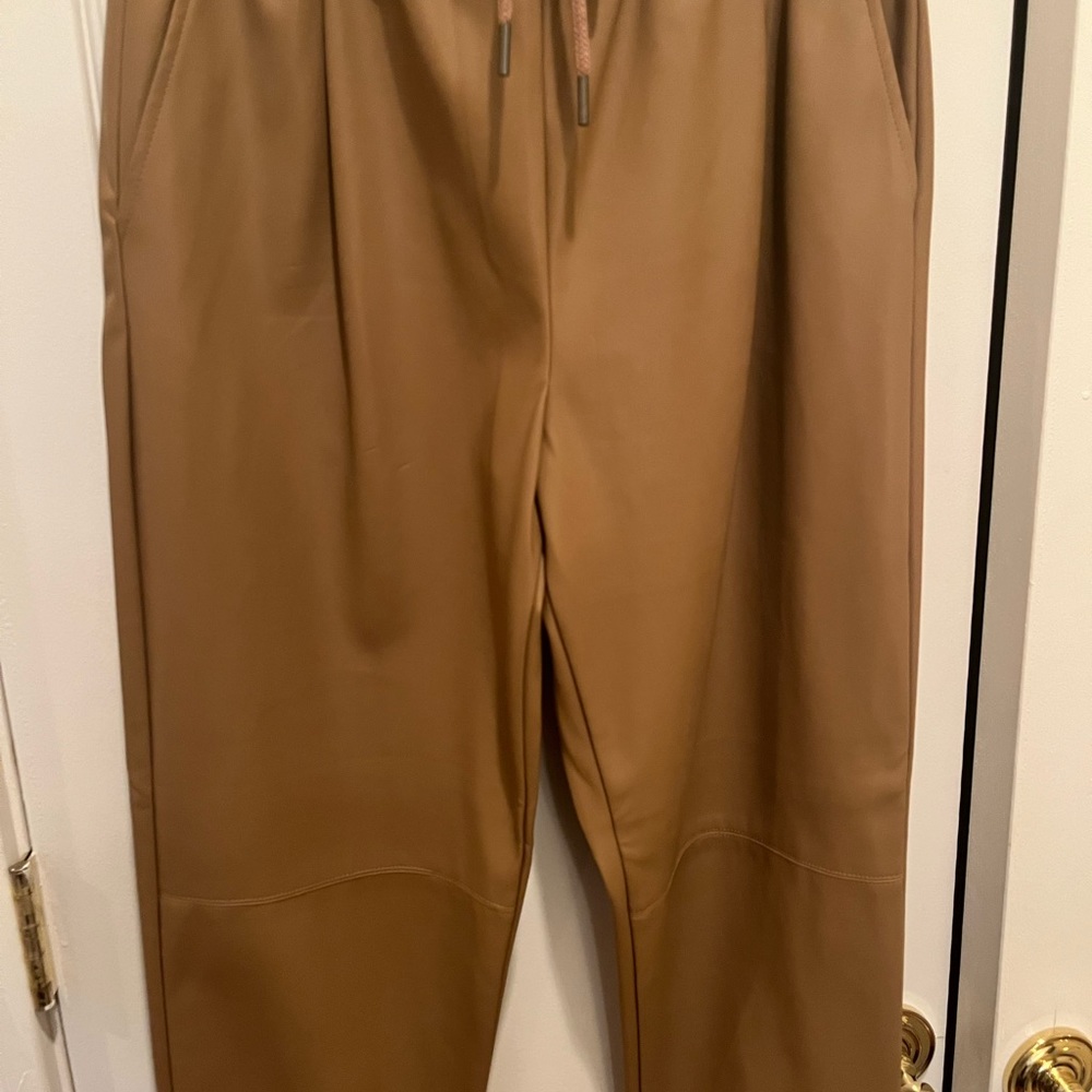 Zara Faux Leather Jogging Pants - Picture 6 of 7